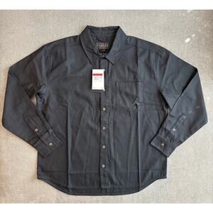 Air Jordan Essentials Button Down Shirt Mens Large Black Long Sleeve FV7446-010